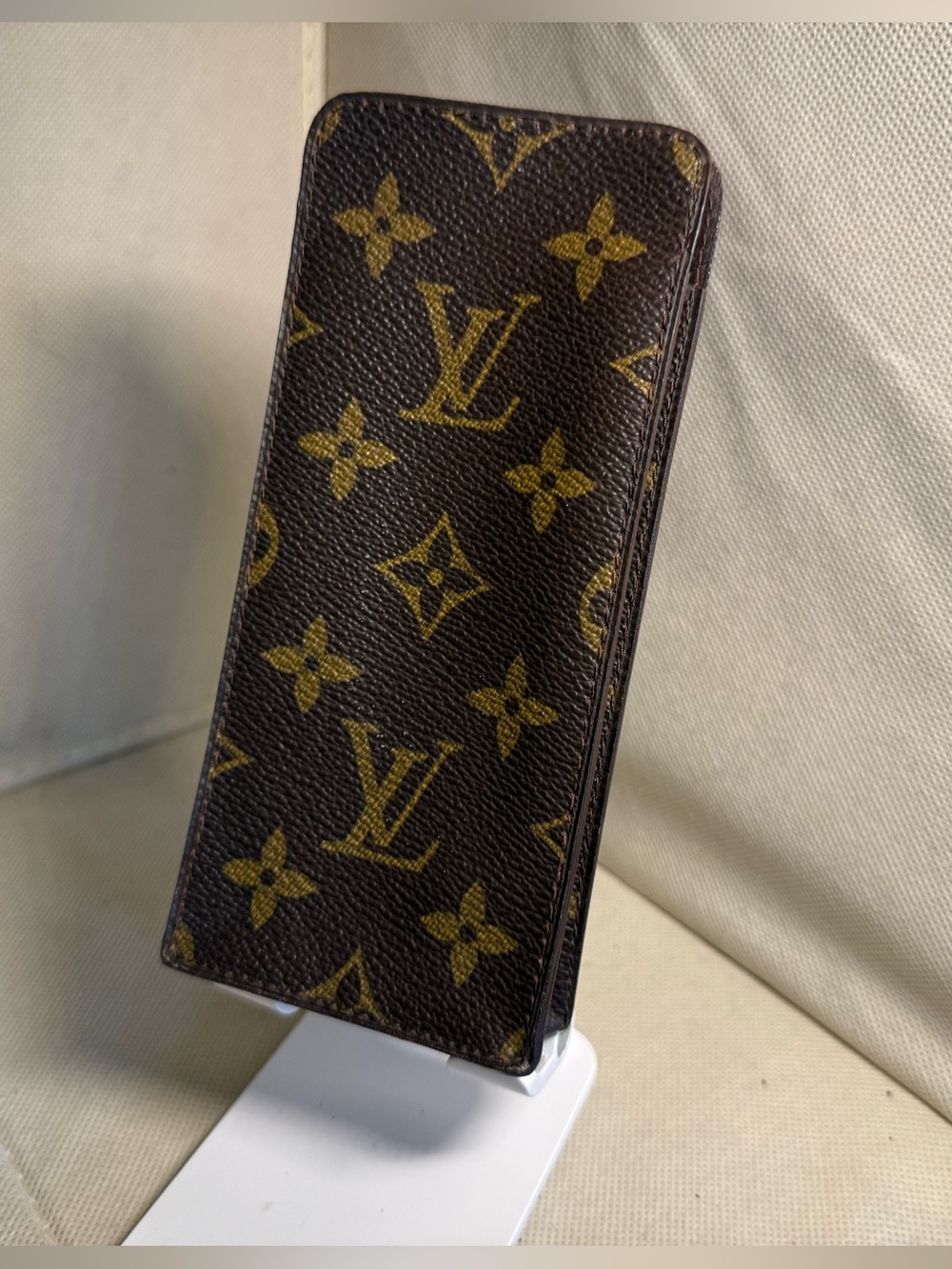 Louis Vuitton Brown Monogram Flip Phone Cover with Gold Motif